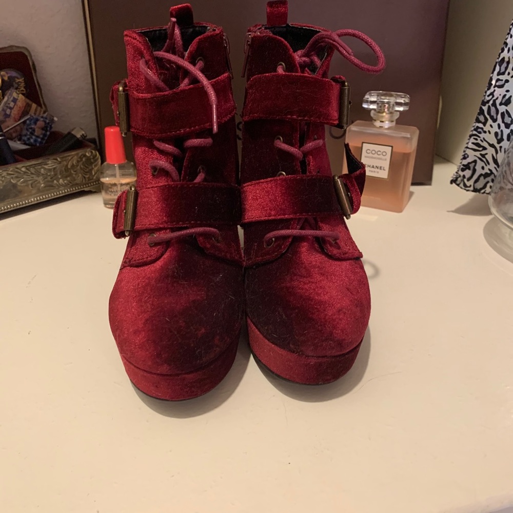 Report Velvet Red Booties